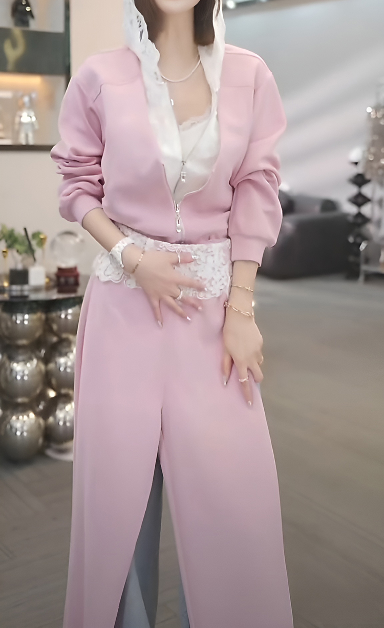 레이스 후드 집업 트레이닝 세트 상세 이미지 14