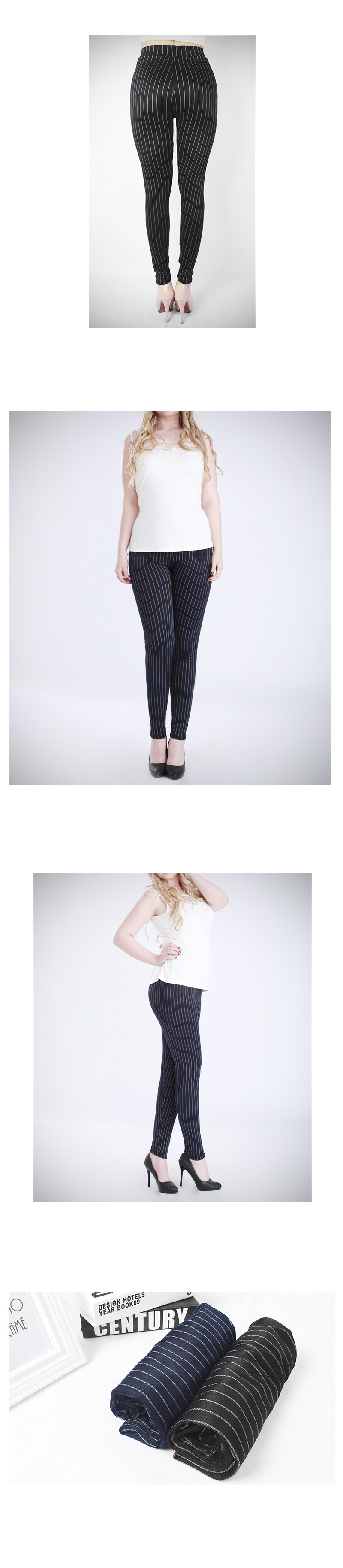 ★한정수량 90%★[당일발송] 세로 스트라이프 스판 레깅스 상세 이미지 4